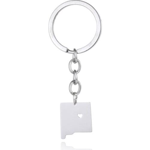 Key Chain Stainless Steel Mexico Key Ring American Map