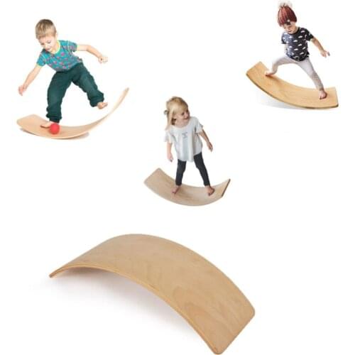 Child Wooden Balance Board Balance Board Yoga Workout Sports 50cm X 27cm