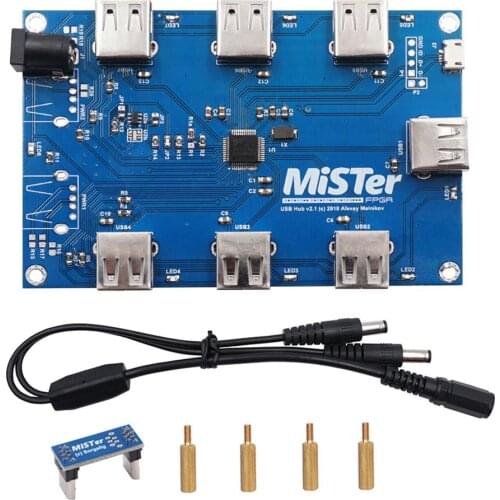 DC 5V USB HUB Micro USB Hub Concentrator 7 Ports USB Expansion Board Module For MisTer FPGA For DE10-Nano SoC Board