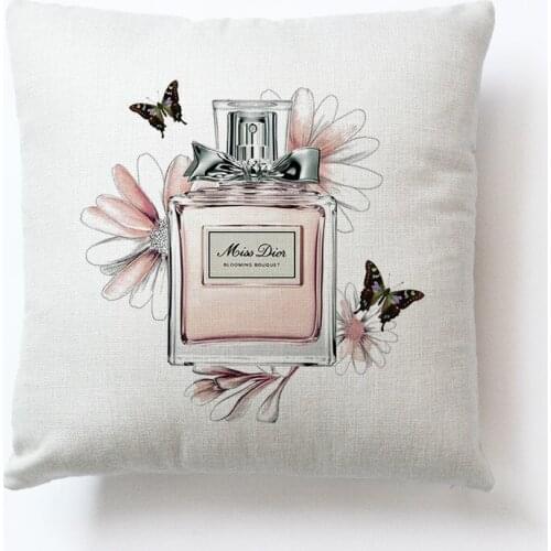 Fresh Plant Flower Pattern Pillowcase Perfume Cottom Linen Sweet Home Decorative Accessories 45x45cm