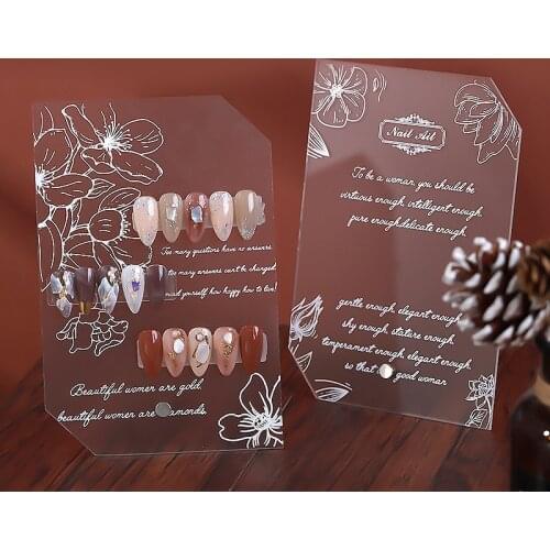Nail Art Display Board Frame Acrylic False Nail Tips Sample Chart Holder Manicure Practice Tools UV Gel Polish DIY Salon