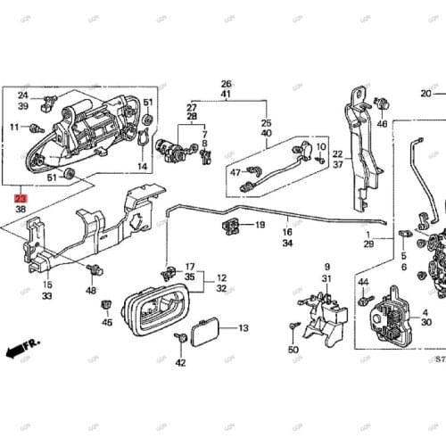 Car Door handle Outer handle bracket base Outer handle Door handle bracket assembly hon das tre am Front aHandle hanger