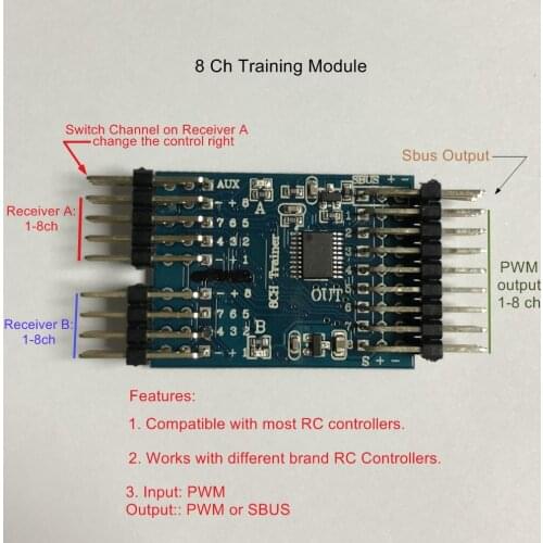 RC Plane Parts Trainer Training Coach Controller Board SBUS Compatible with Futaba Microzone Flysky FRsky Wfly