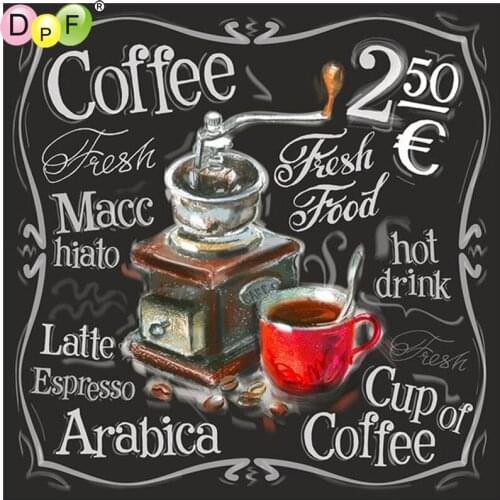 DPF DIY Coffee production 5D diamond embroidery needlework diamond painting cross stitch home decor diamond mosaic full square
