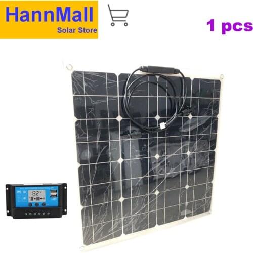 HannMall Flexible 50w Solar Panel 12V Solar charger A Grade Monocrystalline solar cell solar system PET Solar Panel 100w