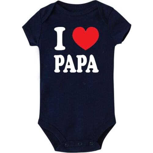 Newborn Baby Bodysuit I LOVE PAPA Funny Print Baby Boy Girl Cotton Infant Short Sleeve Jumpsuit Clothing 0-24 Month