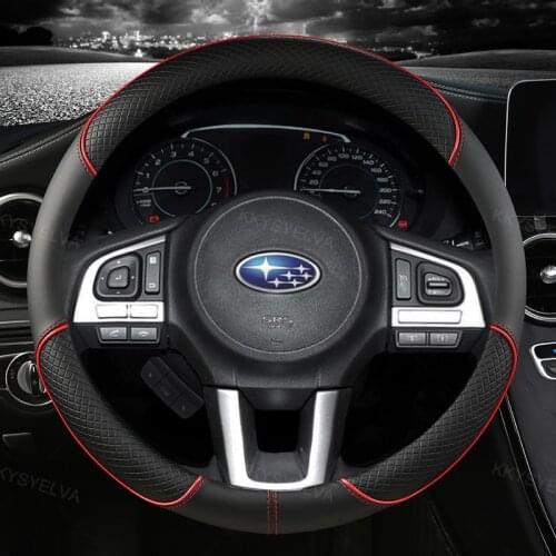 Leather Car Steering Wheel Cover Anti-slip for Subaru Forester Legacy XV BRZ WRX High Quality Auto Accessories