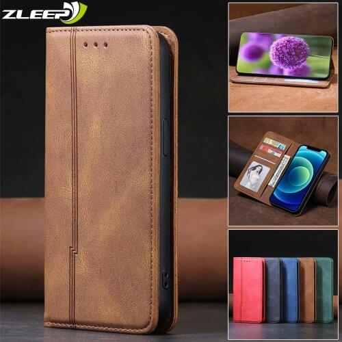 Premium Leather Magnetic Flip Case For iPhone 12 Mini 11 Pro X XS Max XR 6 S 7 8 Plus SE 2020 Card Slot Wallet Stand Phone Cover