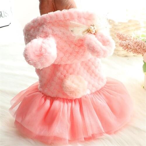 Cute Dog Clothes Winter Pet Dress Tutu Skirt Cat Yorkshire Puppy Clothing Pomeranian Bichon Poodle Schnauzer Costume Coat Outfit