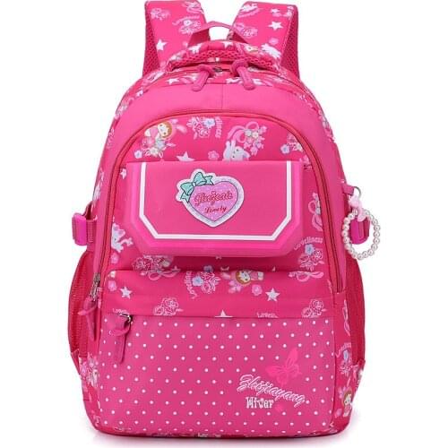 Cute Dot Prints School Backpacks Girls School Bags Kids Bookbags Waterproof Nylon Primary School Student Satchel Schoolbag