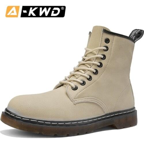 Men Boots 2020 Unisex Ankle Boots Shoes Winter Genuine Leather Shoes Man Punk Casual Riding Equestr Botas Hombre Plus Size 46
