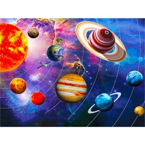 Universe Space Landscape DIY Cross Stitch 11CT Embroidery Kits Needlework Craft Set Printed Canvas Cotton Thread Wholesale
