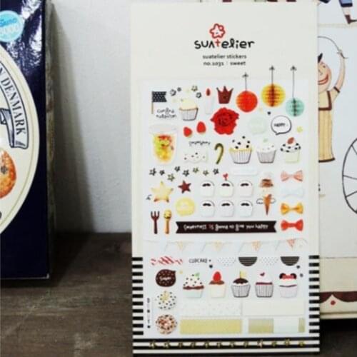 No.1031 suatelier stickers sweet fairy cake candy star icecream die cutting paper material scrapbooking deco sonia sticker