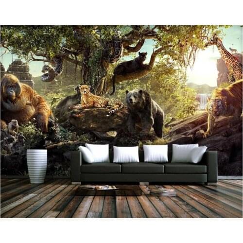 Custom mural 3d photo wallpaper Beautiful Forest Animal World Childrens home decor living room wallpaper for walls 3 d in rolls