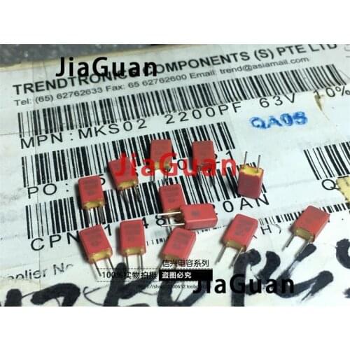 20pcs NEW WIMA MKS02 2200pF/63V P2.5MM audio film capacitor mks02 222/63v mks-2 63v2200PF mks-02 2n2 63v 2200p