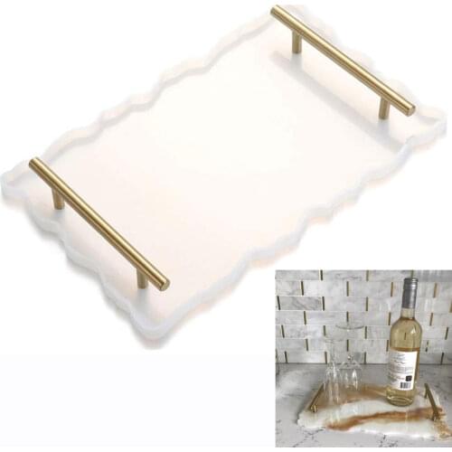 Diy Crystal Epoxy Resin Tray Silicone Mould for Making Large Coaster Irregular Fruit Cake Plate Mold Crafts Home Decoretion