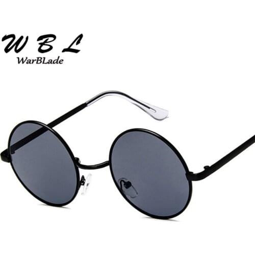 WarBLade Men Metal Shades Vintage Round Sunglasses Women Red Sun Glasses UV400 Small Gold Steam Punk Eyewear Retro 2019