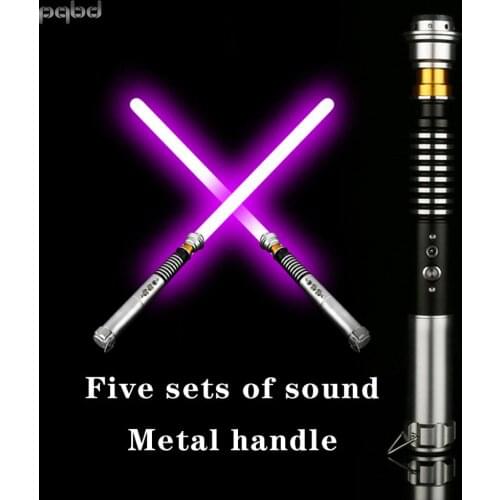 Pqbd Light Saber RGB Metal Handle 5 Set Soundfonts Volume adjustment -Only Handle 11 color lightsaber LED Kids Toys