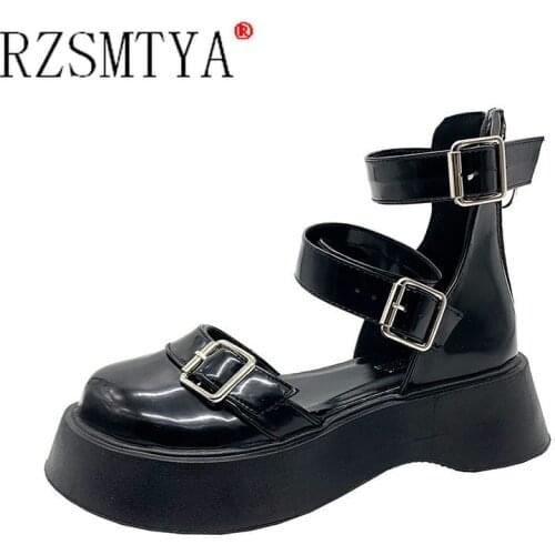 Sweet Lolita Shoes Platform Round Head Thick Heel Cross Bandage Women Shoes Kawaii Shoes Cosplay Mary Jane Shoes Heart Buckle