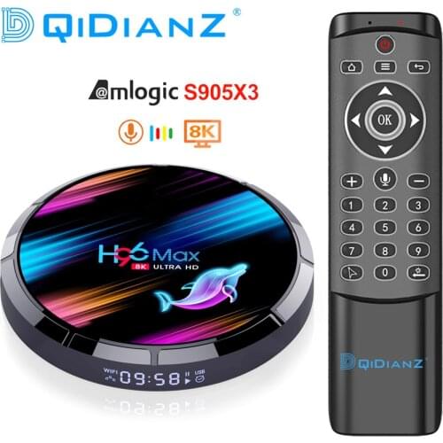 H96 MAX X3 Android 9.0 TV Box 4GB 128GB Amlogic S905X3 Quad core Wifi 8K H96MAX Media Player Google Voice PK X96AIR HK1 X88 BOX