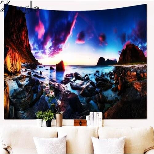 Zeegle Natural Scenic Wall Hanging Tapestry Creative Wall Carpet Printed Natural Tapestry for Living Room Bedroom Home Decor