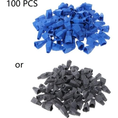 100 Pcs CAT5E CAT6 RJ45 Cap Ethernet Network Cable Strain Relief Boots Connector Plug Cover