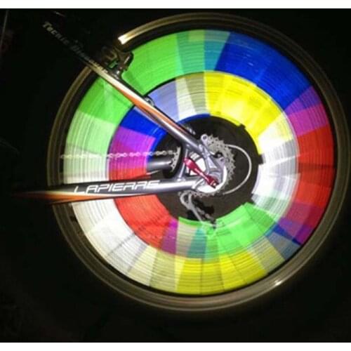 12PCS Colorful Bicycle Wheel Rim Spokes Reflective Sticker 75MM Bike Spoke Light Tubes Strip Cycling Safety Warning Light