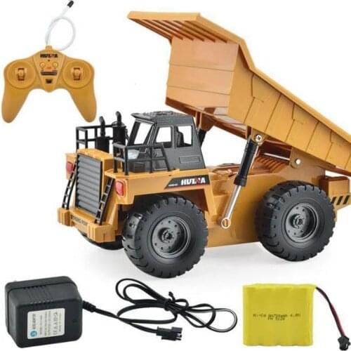 1540 RC Truck 2.4G 6CH Remote Control Alloy Dump Truck Big Dump Truck Engineering Vehicles Loaded Sand Car RC Toy For Kids Gif