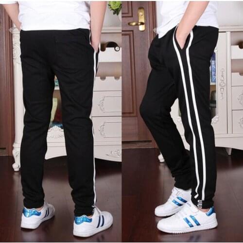 2018 Boys Fashion Side Striped Pants New Autumn Casual Clothes Boys Casual Pants Elastic School Kids Trousers For 3-16 Year
