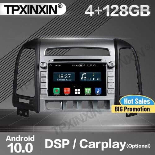 128G Carplay Car Radio 2 Din Stereo Receiver Android 10 For HYUNDAI Santa Fe 2006- 2010 2011 GPS Player Audio Recorder Head Unit