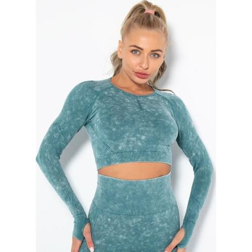 Running Shirts Seamless Sports Top Women Long Sleeve New Sexy Fitness Shirt GYM Quick Dry High Elastic Thumb Holes Yoga Blouse
