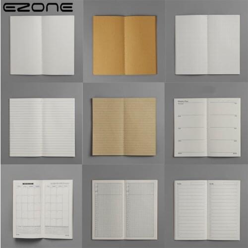 EZONE 2PCS A6 Notebook Kraft Cardboard Note Book Dot/Grid/Blank/Line Inner Page Sketchbook Diary Drawing Graffiti Painting Book