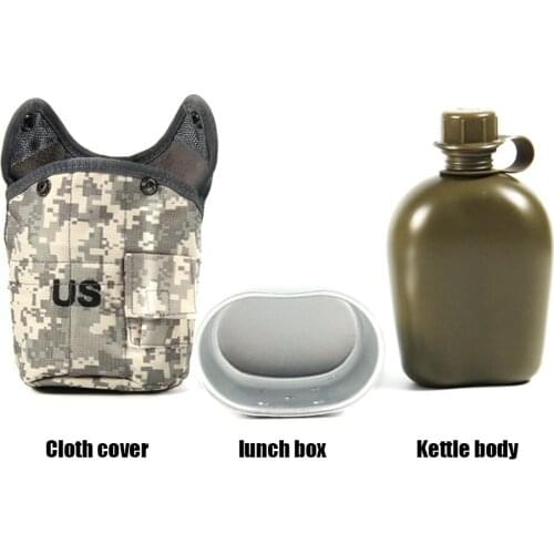 CNDRAGON Brand 1000ml Large Capacity Kettle sport Outdoor travel Bottle Portable Folding my water bottle military camouflage bag