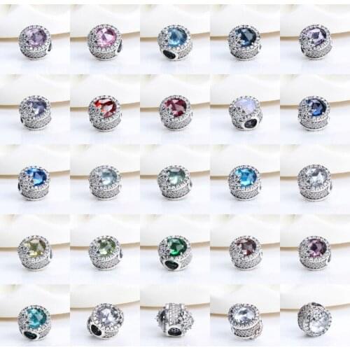 Authentic 925 Sterling Silver Beads New Shining Opal Fashion Beads Fit Original Pandora Bracelet For Women Diy Jewelry