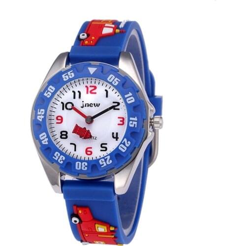 Hot Childrens Watch Waterproof Quartz Watch 3D Cartoon Car Clock Silicon Primary School Girl Boy Lovely Cool Child Gift Clock
