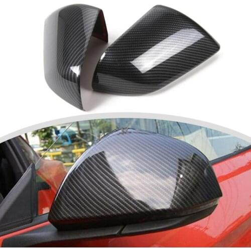 2pcs Carbon Fiber Rear View Side Mirror Cover Shell housing Trim Car Accessories For Ford Mustang 2015 2016 2017 2018