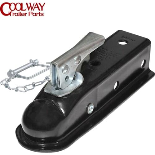 Black Trailer Coupler 2 X 2 Hitch Ball Coupling Straight Tongue 3500 Lbs RV Parts Camper Caravan Accessories