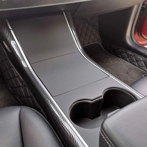 For Tesla Model 3 Model Y Center Console Wrap Decoration ABS Matte Carbon Fiber Pattern Tesla Model 3 Model Y Accessories