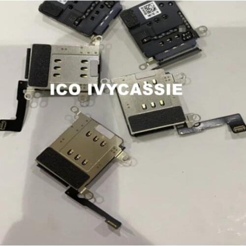 For iPhone 12Promax Dual SIM Slot Flex Cable Inner Double SIM Card Reader Socket Tray Adapter With Flex Ribbon Replacement Parts