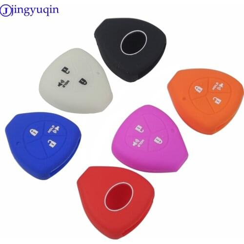 Jingyuqin 10ps 3-button remote control silicone car key protector for Toyota Camry COROLLA Vivi REIZ CROWN RAV4 2015