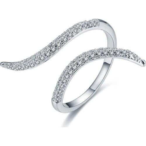 Classic thin rings for women,vine Shape,micro zircon,S925 silver irregular geometric rings,Adjustable opening,Fine jewelry,party