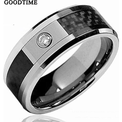 Luxury Tungsten Carbide Rings For Men Engagement Wedding Band For Male 8mm Tungsten Ring Jewelry Accessories