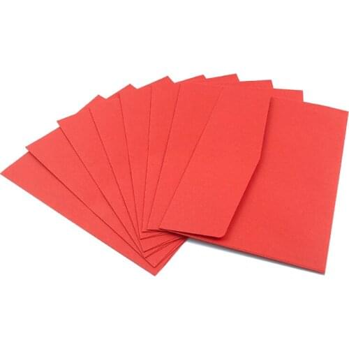 10pcs/lot Red Multifunction Business Gift Card Envelopes Blank DIY Paper For Wedding Birthday Party Invitation Decoration