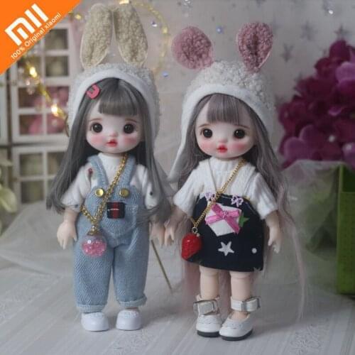 Xiaomi 16cm BJD Doll Makeup Casual Wear Clothes with Shoes Doll Accessories Toy for Girls Gift Movable Joints Dolls DIY Dolls