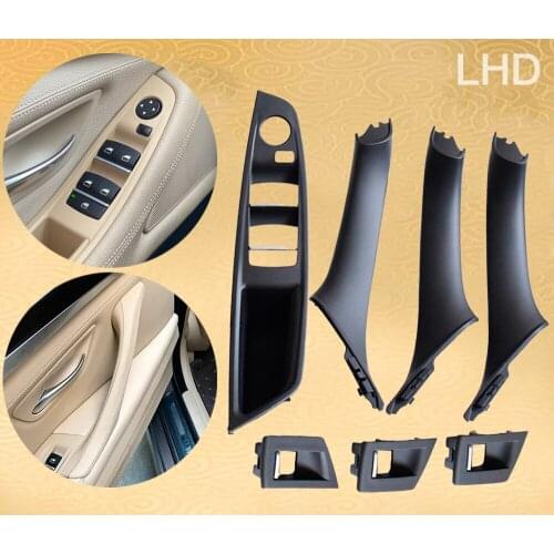 Left Hand Drive LHD For BMW 5 Series F10 F11 Beige Black Car Interior Inner Door Handle Panel Pull Trim Cover