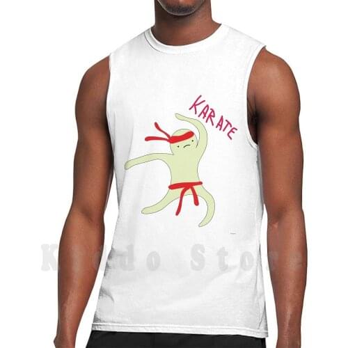 Karate Blob tank tops vest 100% Cotton Blob Karate Kawaii Cute Humour Honest No Nope Human Go Away Illustrated Funny