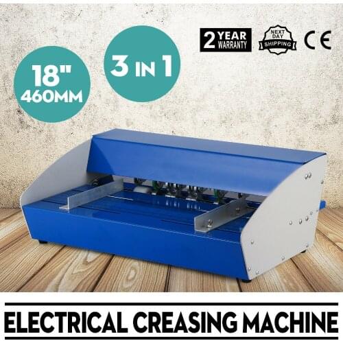 220V Metal 3in1 Electric Book Cover Paper Creasing Machine Card Folding Paper Dotted Line Cutting Automatic