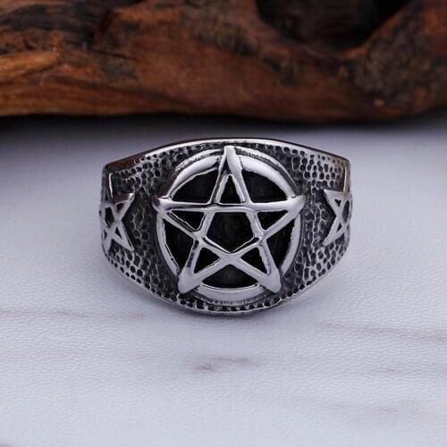 Fashion Men Titanium Steel Five-pointed Star Index Finger Geometric Ring Jewelry Gift Finger Ring Man Rings Jewelry Gift Hot Sal