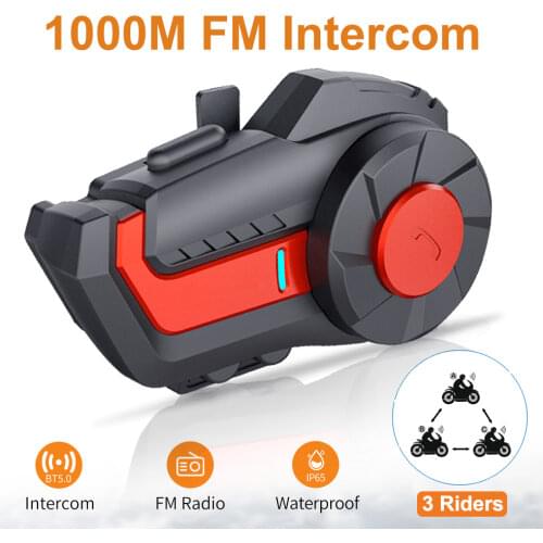Motorcycle Helmet Bluetooth Headset Intercom 1200M 6 Riders Wireless CommunicationIntercom Headset Inter com unicador Headsets