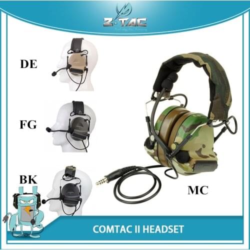 Z Tac Tactical Headset Peltor Comtac II Helmet Aviation Headset Airsoft Active Headset Military Shooting Headphones Softair